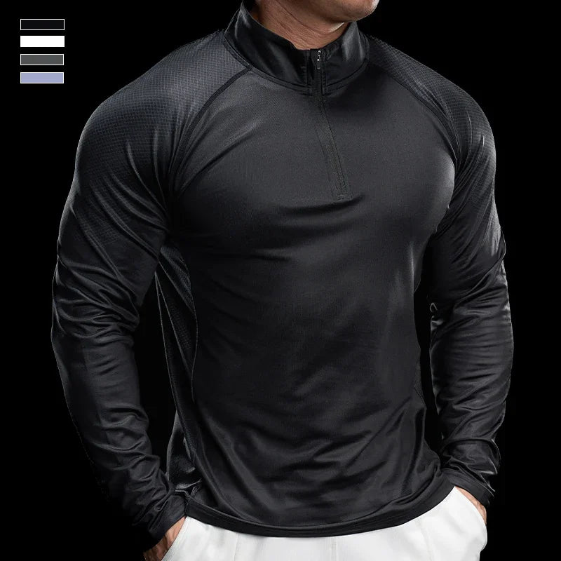Mens Gym Training Tees Muscle Workout Sportswear Fitness Compression Shirt Outdoor Cycling Quick-drying Sweatshirt