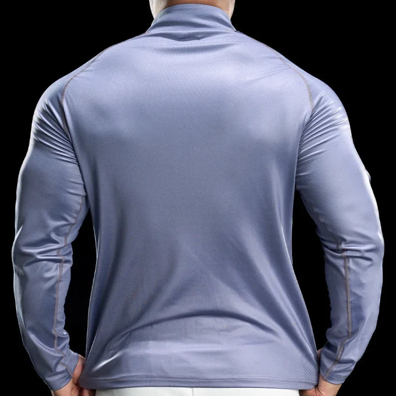 Mens Gym Training Tees Muscle Workout Sportswear Fitness Compression Shirt Outdoor Cycling Quick-drying Sweatshirt