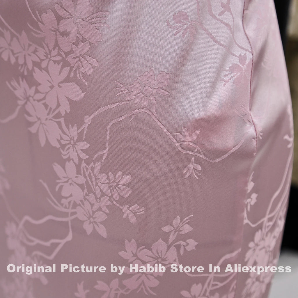 Pink Satin Skirts For Woman Elegant Slim Floral PRINT Skort Streetwear Casual Simple Straight Pencil Midi Skirt Female Like Silk