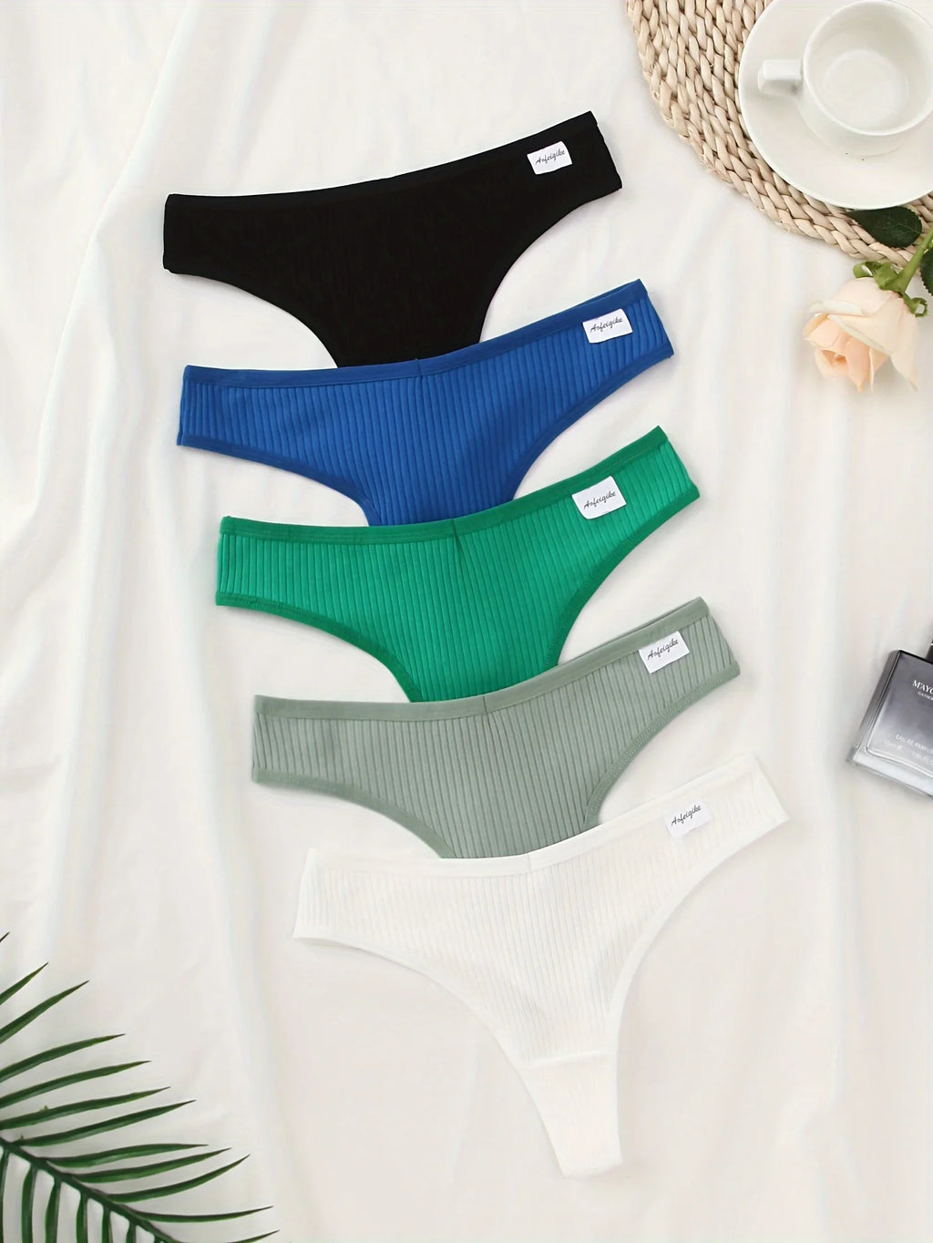 5 pieces of simple and sporty school-style t-shaped underwear for girls, pure cotton girls' underwear and underpants